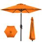 Outdoor Market Patio Umbrella w/ Push Button Tilt, Crank Lift - 7.5ft