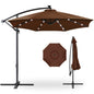 Solar LED Offset Hanging Patio Umbrella w/ Crank Tilt Adjustment - 10ft