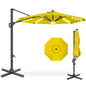 10ft 360-Degree Rotating Solar LED Offset Patio Umbrella with Adjustable Tilt