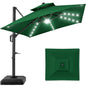 Premium 2-Tier Cantilever Offset Umbrella with 360° Rotation and LED Lights - 10x10ft