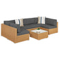 Modular 7-Piece Outdoor Wicker Sectional Set with Pillows and Cover