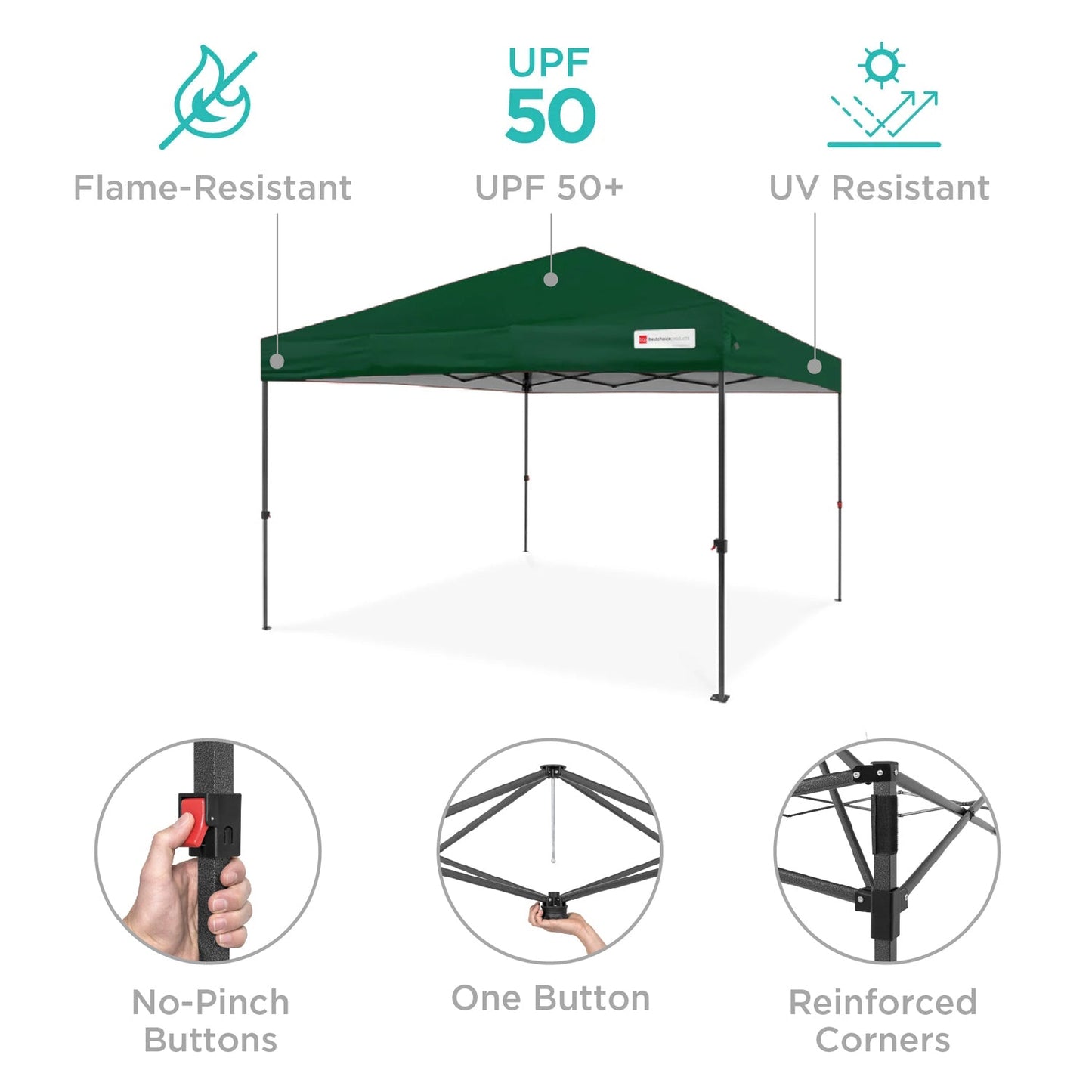 One-Person Setup Instant Pop Up Canopy w/ Case, 4 Weight Bags - 8x8ft