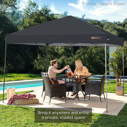 One-Person Setup Instant Pop Up Canopy w/ Case, 4 Weight Bags - 8x8ft