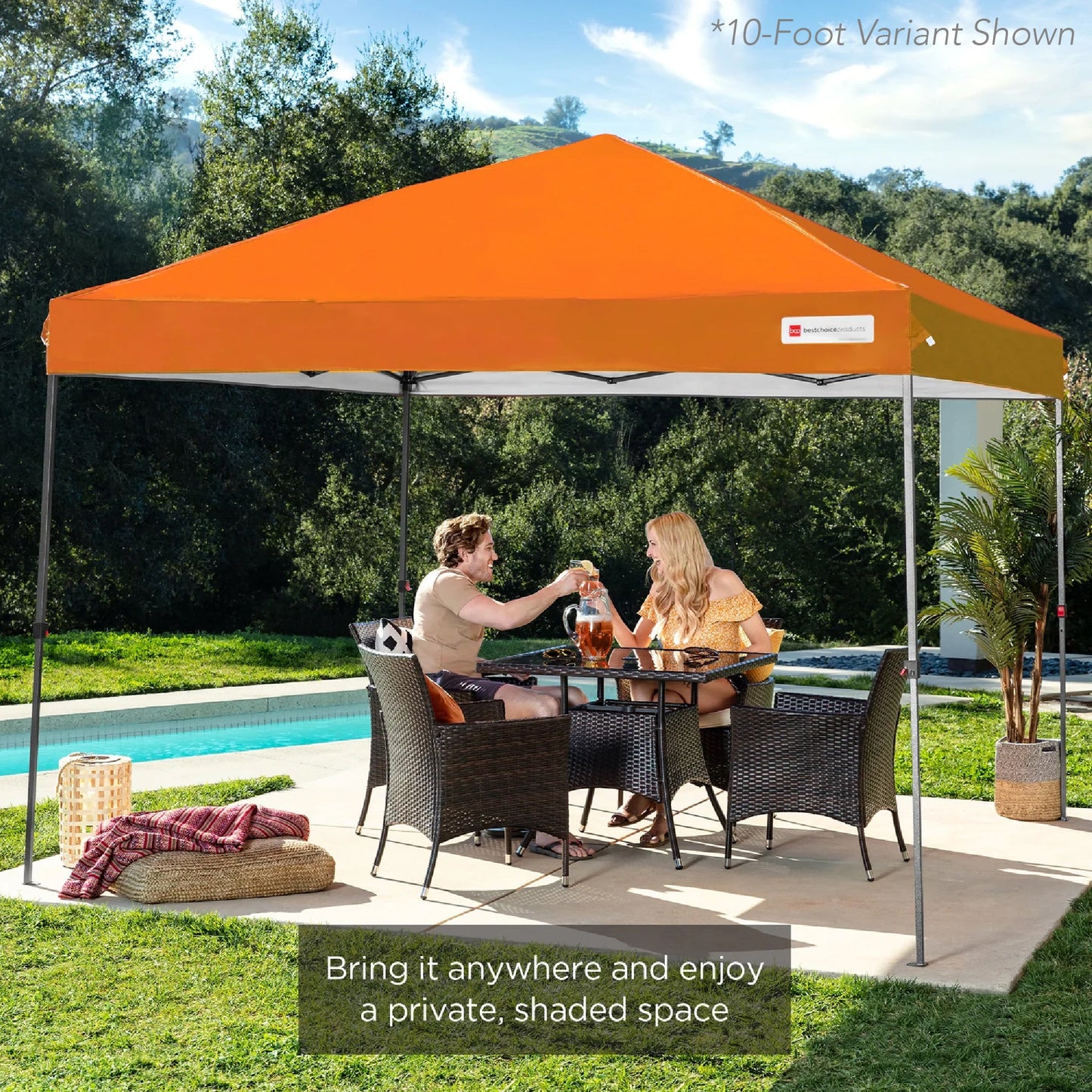 One-Person Setup Instant Pop Up Canopy w/ Case, 4 Weight Bags - 12x12ft