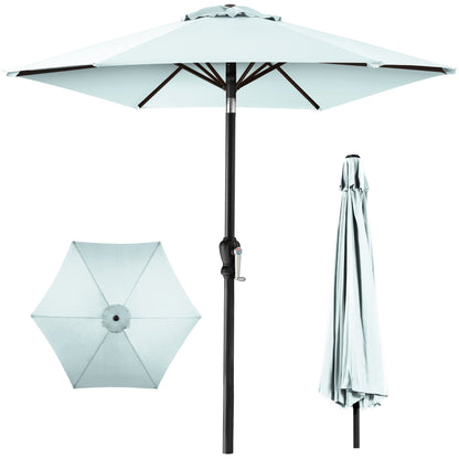 Outdoor Steel Market Patio Umbrella Decoration w/ Tilt, Crank Lift - 10ft