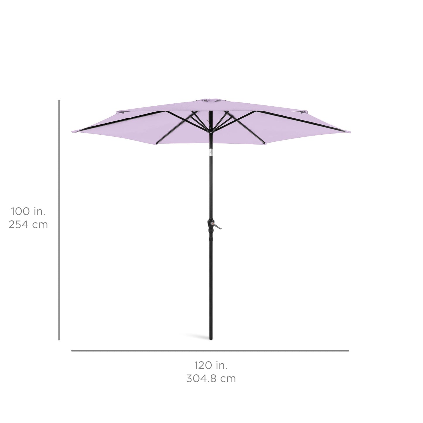 Outdoor Steel Market Patio Umbrella Decoration w/ Tilt, Crank Lift - 10ft