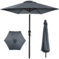 Outdoor Steel Market Patio Umbrella Decoration w/ Tilt, Crank Lift - 10ft