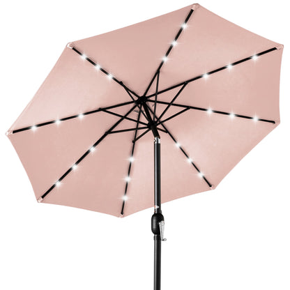 Solar LED Lighted Patio Umbrella w/ Tilt Adjustment, UV-Resistant- 10ft