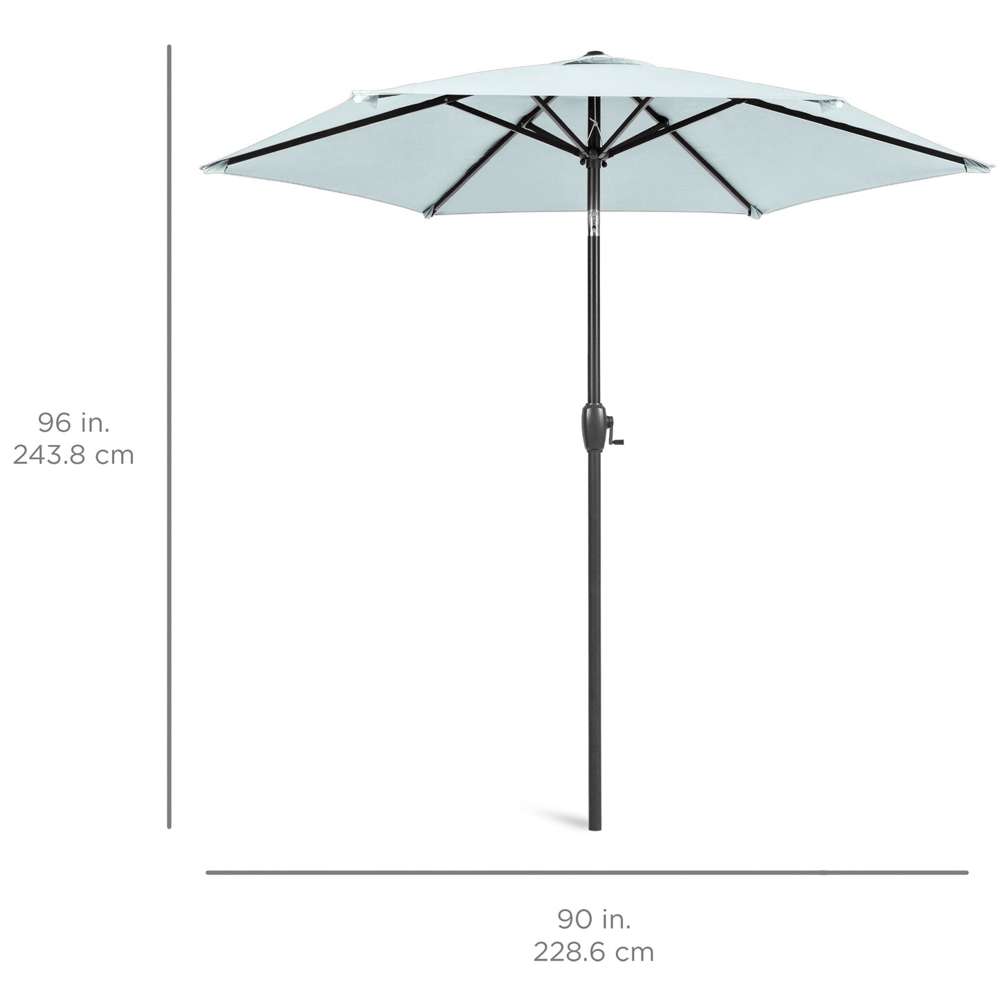 Outdoor Market Patio Umbrella w/ Push Button Tilt, Crank Lift - 7.5ft