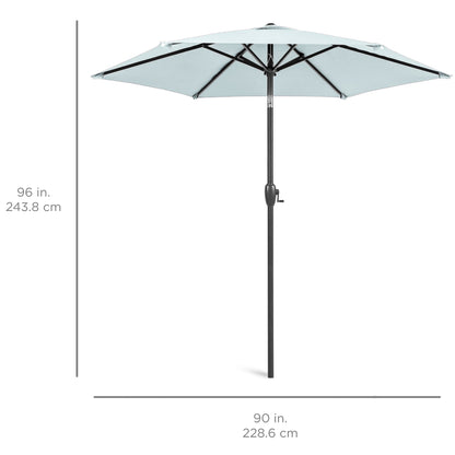 Outdoor Market Patio Umbrella w/ Push Button Tilt, Crank Lift - 7.5ft