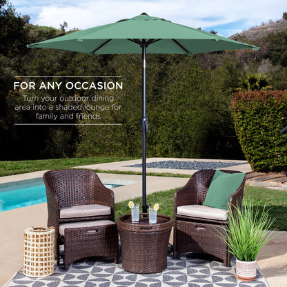 Outdoor Market Patio Umbrella w/ Push Button Tilt, Crank Lift - 7.5ft