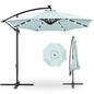 Solar LED Offset Hanging Patio Umbrella w/ Crank Tilt Adjustment - 10ft