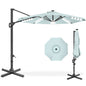 10ft 360-Degree Rotating Solar LED Offset Patio Umbrella with Adjustable Tilt