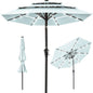 10ft 3-Tier Solar Patio Umbrella with Crank, Tilt Feature & 24 LED Lights