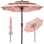 10ft 3-Tier Solar Patio Umbrella with Crank, Tilt Feature & 24 LED Lights