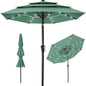 10ft 3-Tier Solar Patio Umbrella with Crank, Tilt Feature & 24 LED Lights