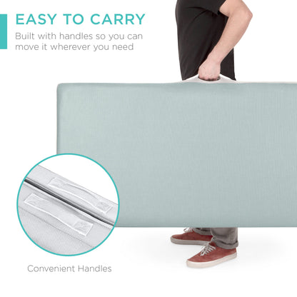 Folding Portable Seafoam Mattress Topper w/ Plush Foam - 4in