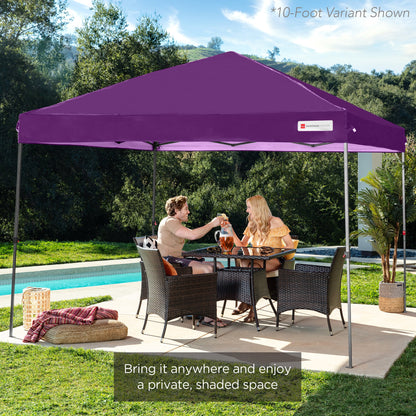 One-Person Setup Instant Pop Up Canopy w/ Case, 4 Weight Bags - 8x8ft