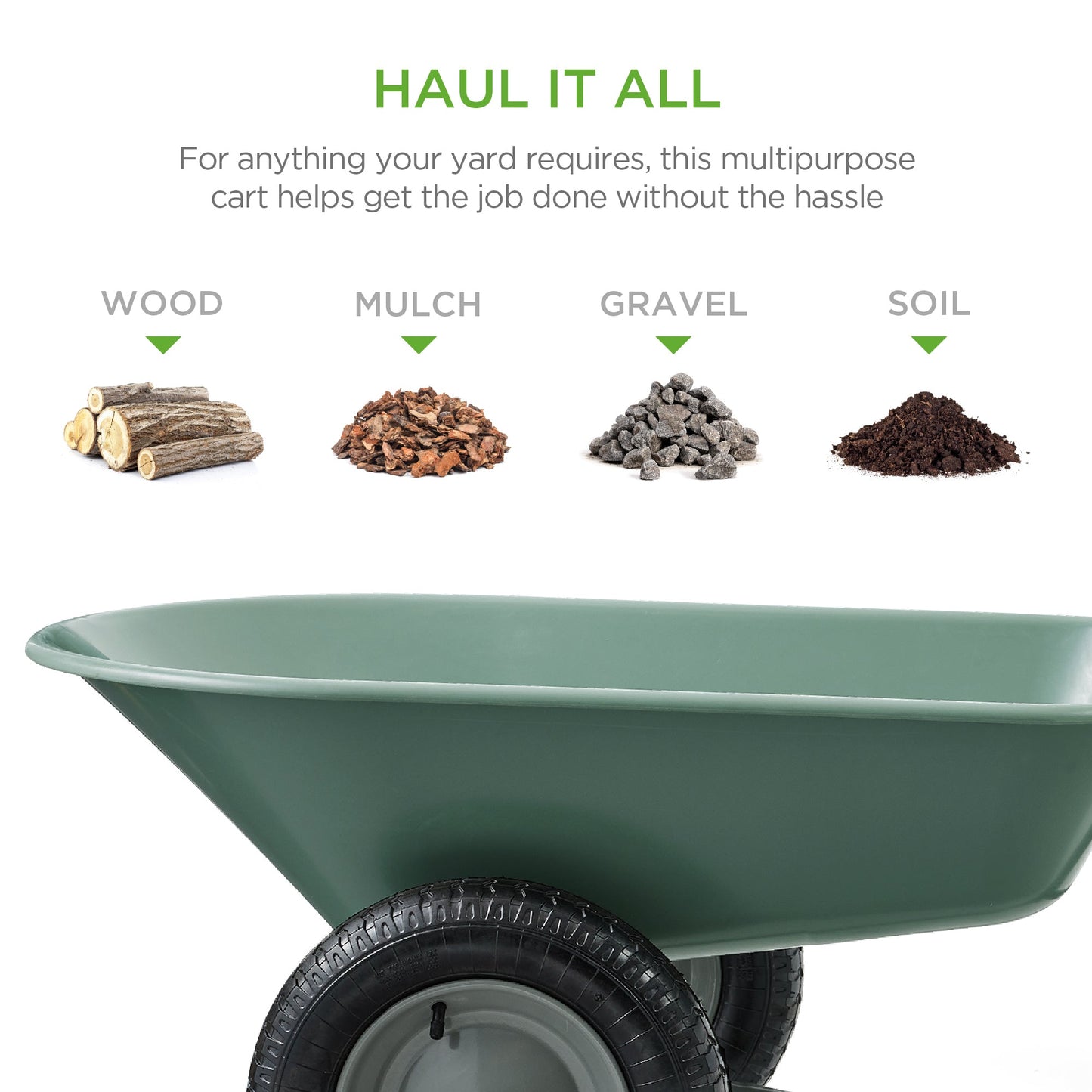 Dual-Wheel Wheelbarrow Garden Cart