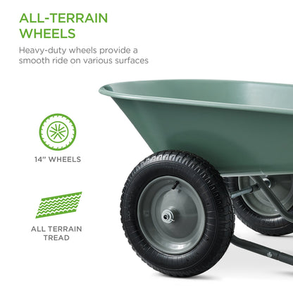 Dual-Wheel Wheelbarrow Garden Cart