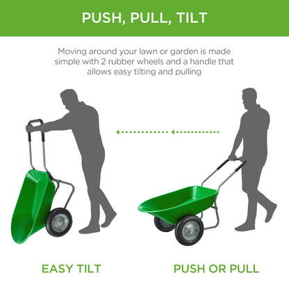 Dual-Wheel Wheelbarrow Garden Cart