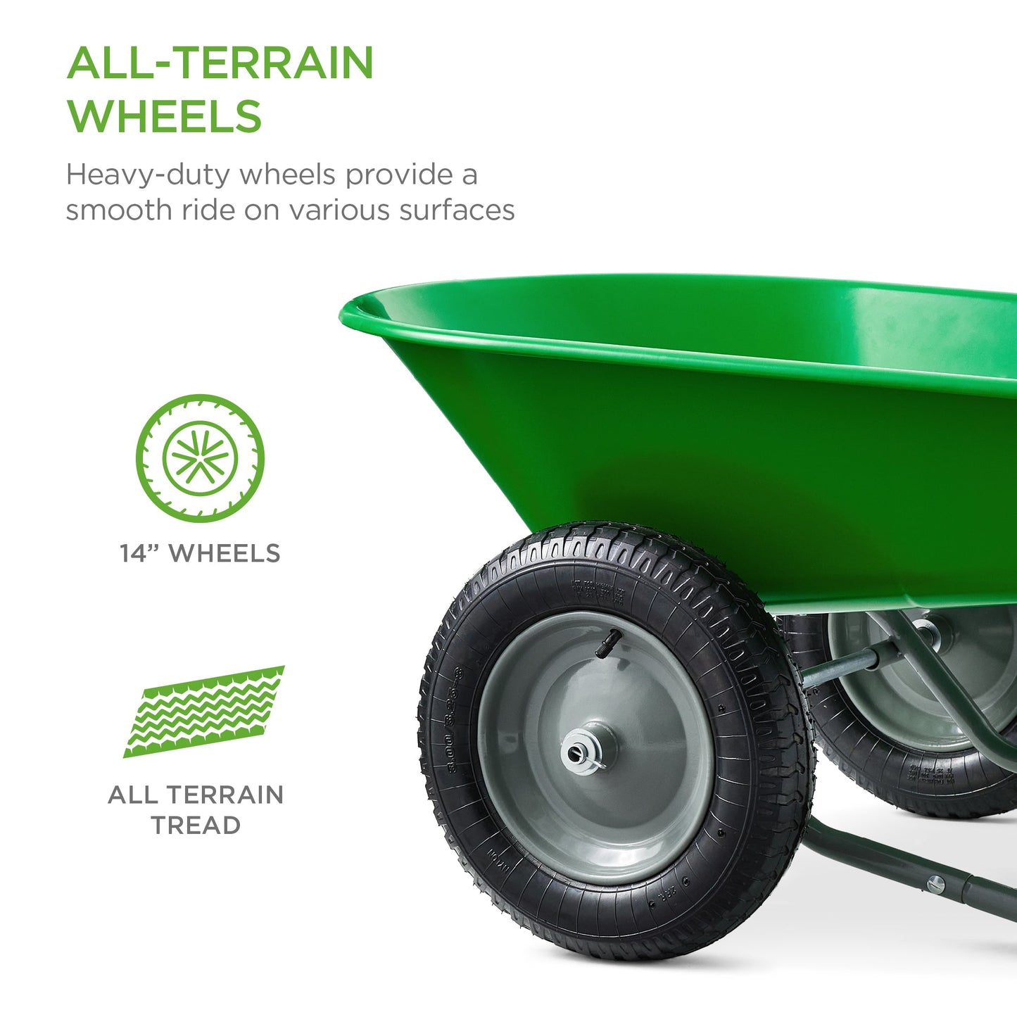 Dual-Wheel Wheelbarrow Garden Cart