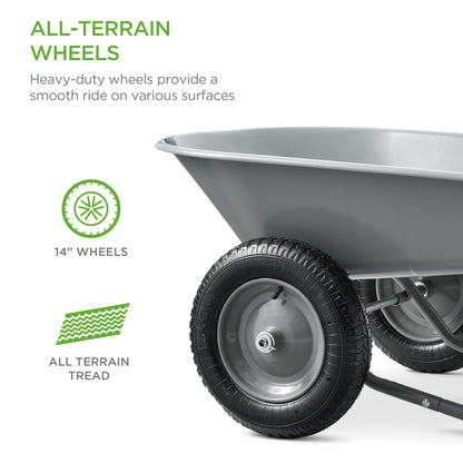 Dual-Wheel Wheelbarrow Garden Cart