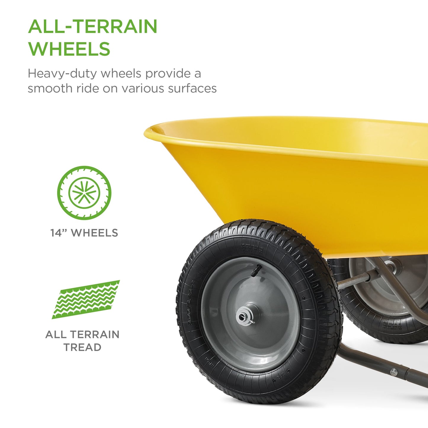 Dual-Wheel Wheelbarrow Garden Cart