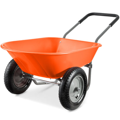 Dual-Wheel Wheelbarrow Garden Cart