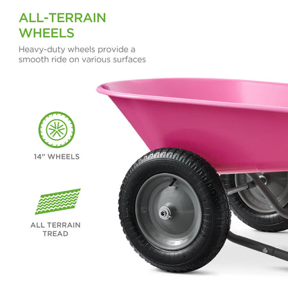 Dual-Wheel Wheelbarrow Garden Cart