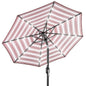 Solar LED Lighted Striped Patio Umbrella w/ Tilt Adjustment - 10ft