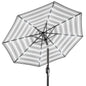 Solar LED Lighted Striped Patio Umbrella w/ Tilt Adjustment - 10ft