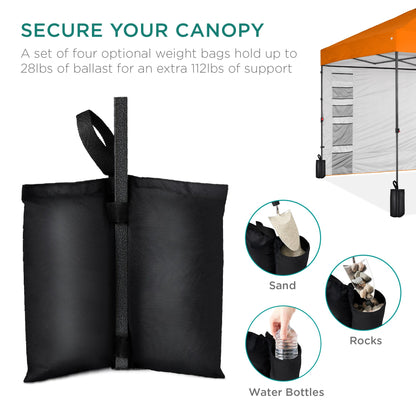 One-Person Setup Instant Pop Up Canopy w/ Side Wall, Carrying Case - 10x10ft