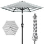 Outdoor Steel Striped Market Patio Umbrella w/ Tilt, Crank Lift - 10ft