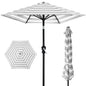 Outdoor Steel Striped Market Patio Umbrella w/ Tilt, Crank Lift - 10ft