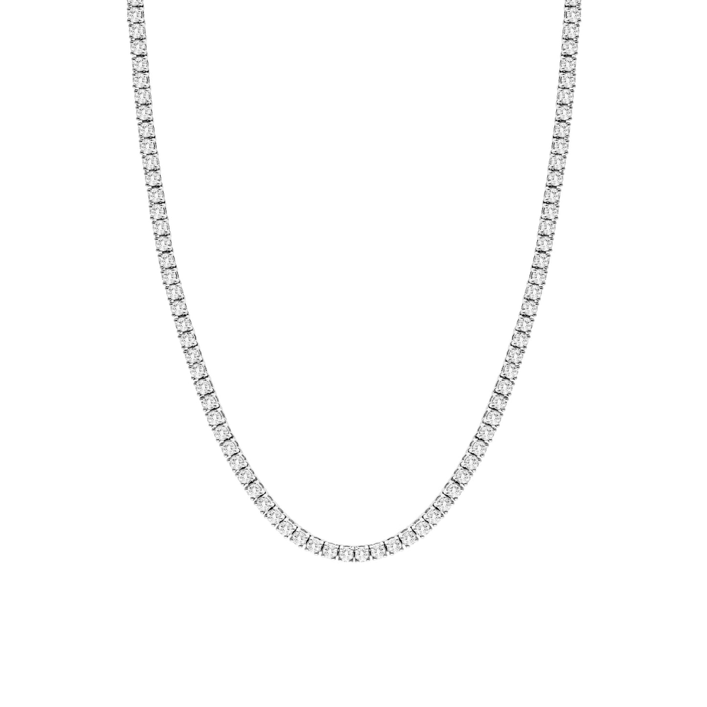 Silver Tyra Tennis Necklace with AAAAA Cubic Zirconia