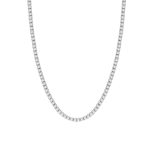 Silver Tyra Tennis Necklace with AAAAA Cubic Zirconia