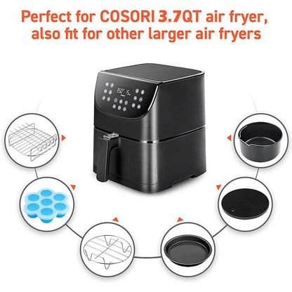 8-Inch Round Air Fryer Accessory Set - 6 Essential Baking Trays, Racks & Pans for Healthy Cooking - FREE SHIPPING