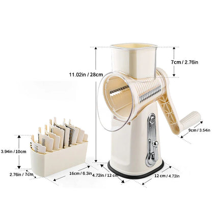 The 5 in 1 Rotary Cheese Grater Vegetable Slicer