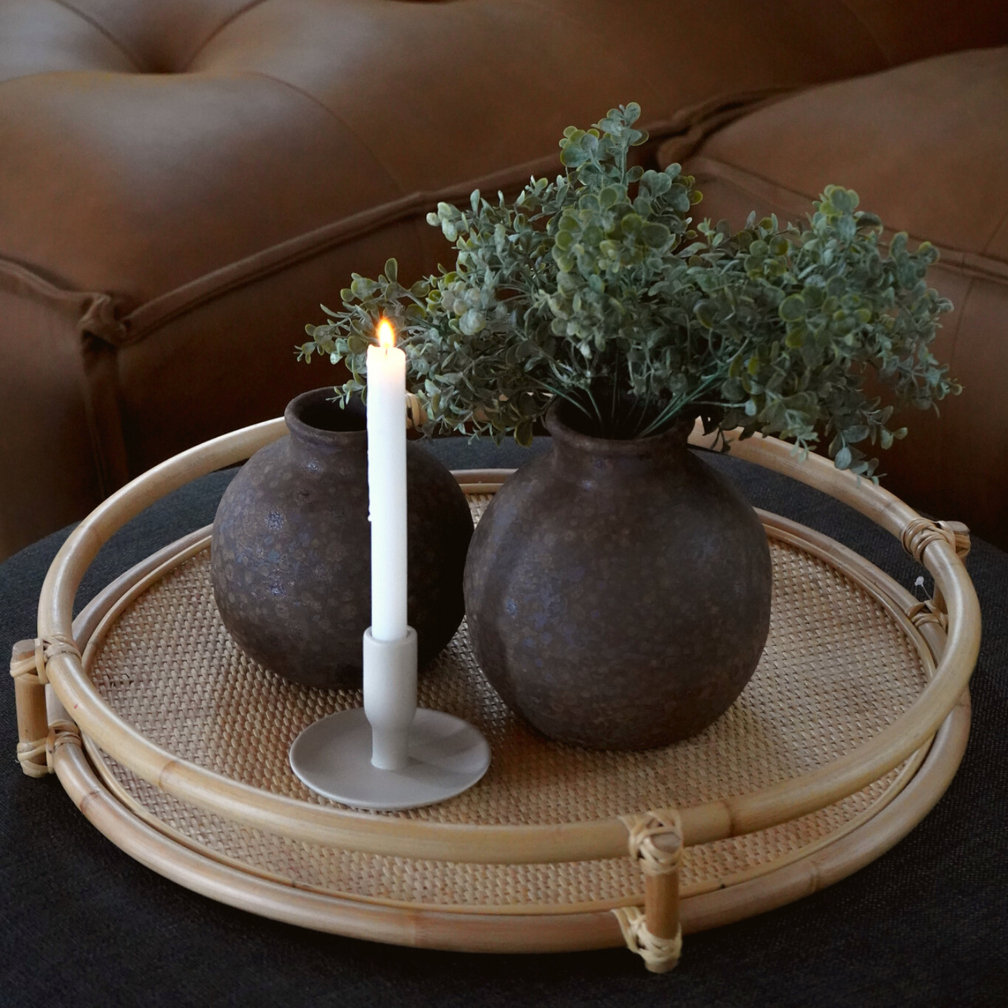 Dark Oxi Stoned Vase