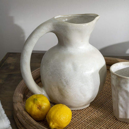 Bow Handle Ceramic Pitcher