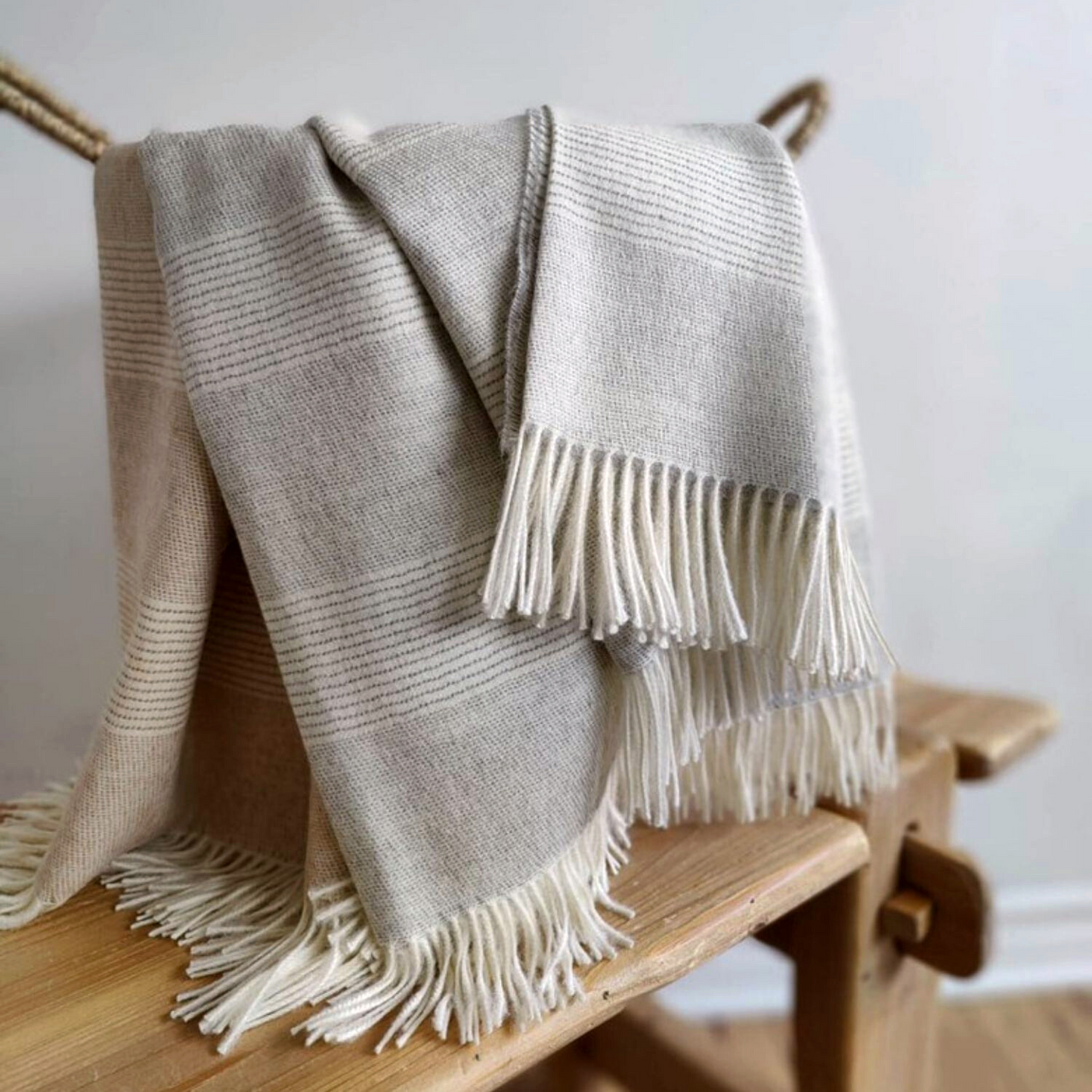 Brie Striped Alpaca Throw