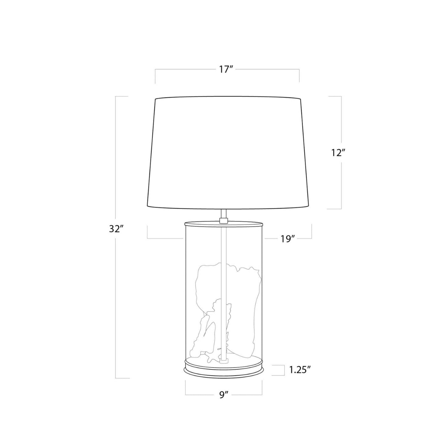 Coastal Living Magelian Glass Table Lamp - Polished Nickel